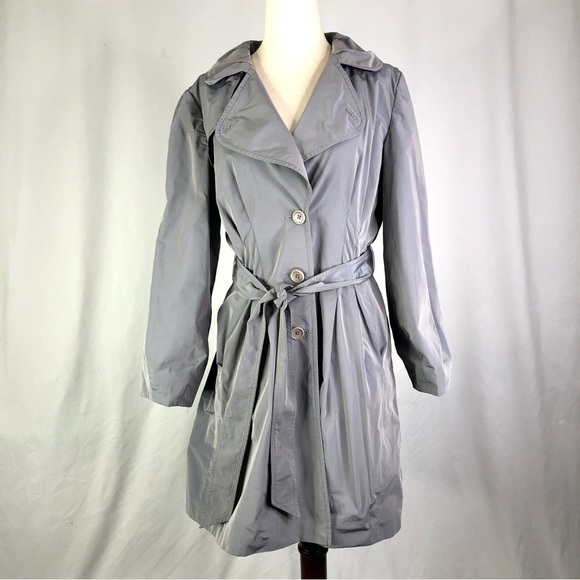 Banana Republic silver grey raincoat trench coat belted MP